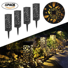 ( Warm) 4x Solar Powered LED Stake Lights Garden Patio Lawn Lighting Waterproof Warm