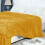 (MUSTARD, KING) Soft Thick Fleece Blanket Sofa/Couch/Bed Throw UK 3