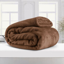 (COFFEE, KING) Soft Thick Fleece Blanket Sofa/Couch/Bed Throw UK