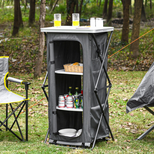 Casart Folding Pop-Up Cupboard Compact and Portable Camping Storage Cabinet 2