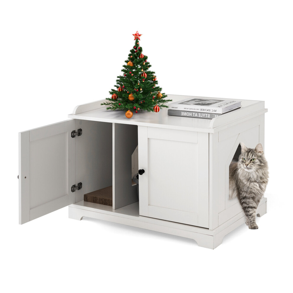 Cat Litter Box Enclosure Decorative Cat Box Cabinet Storage Bench
