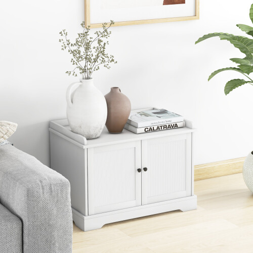 Casart Cat Litter Box Enclosure Decorative Cat Box Cabinet Storage Bench 2