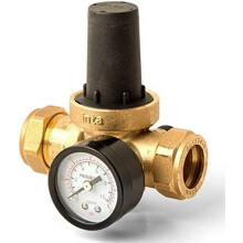 WATER PRESSURE REDUCING VALVE WITH GAUGE 15MM & 22MM FITTING REGULATING PRVG22