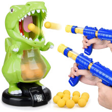 Dinosaur Toys Shooting Games for Kids Shooting Toys Target Practice with LCD Score Record and 24 Foam Balls,Air Balls Shooting Foam Ball Game for