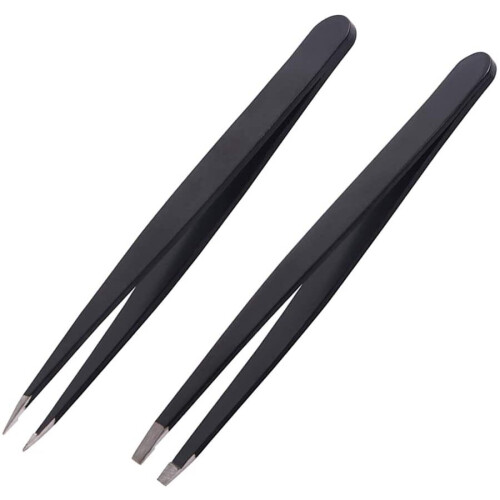 Eyebrow Tweezers Set2 Piece Professional Stainless Steel Precision ...