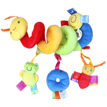 Crib Spiral Toy, Stroller Toy, Bed Hanging Toys with Ringing Bell, Baby Car Seat Toy,Activity Spiral Plush Toys Stroller and Travel Activity