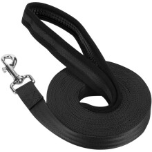 Dog Training Lead Leash, 10m/32ft Nylon Long Line Dog Lead for Pet Tracking Training Obedience Lead Leash (Black)