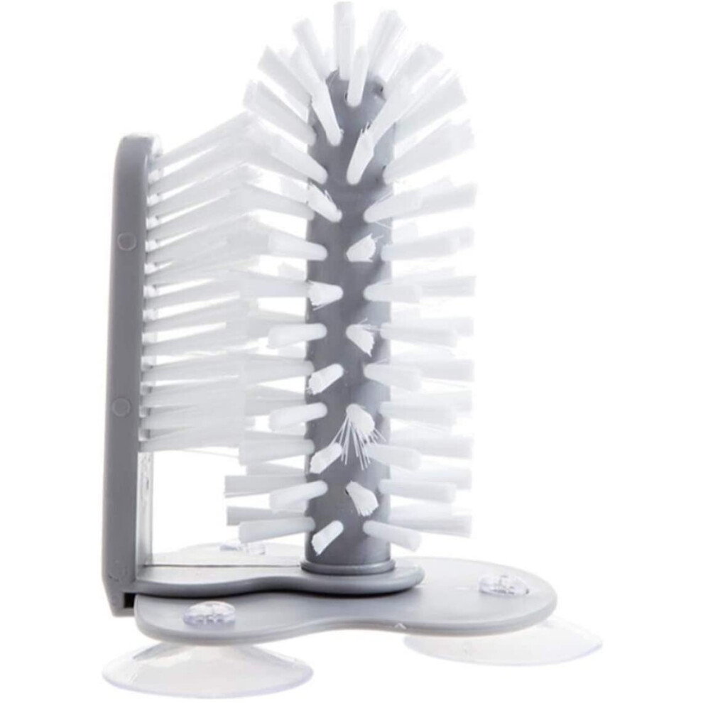 Standing Glass Washer with Suction Cup, Double Sided Bristle Brush Scrub, Bottle Cleaner for Mug Cup Jug Decanter