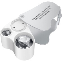 5.29069E+12 LED Jeweller Magnifier 30x22mm/60x12mm Dual Lens Illuminated Loupe for Gemstones, Jewellery, Coins, Stamps, Antiques - Portable