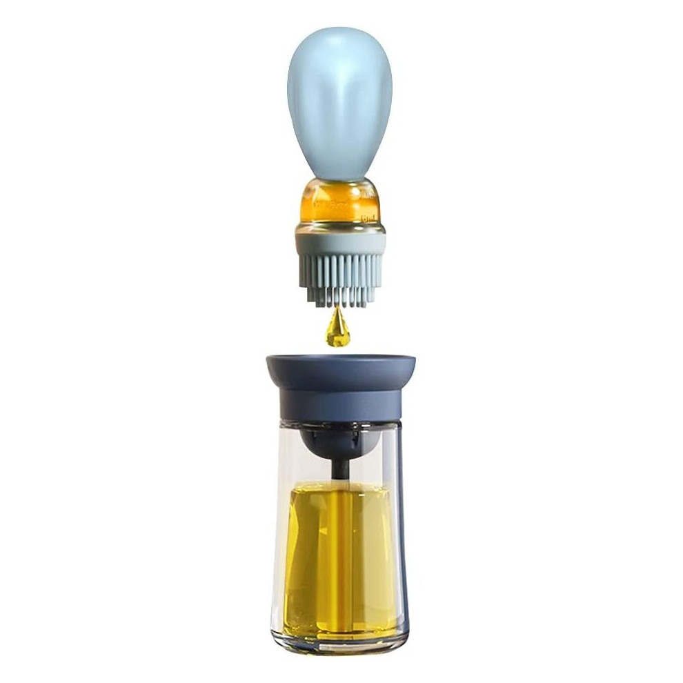 Oil Dispenser Bottle with Barbecue Brush - Oil Storage and Dispenser Container and Silicone Basting Brush for Kitchen BBQ Grilling Baking and