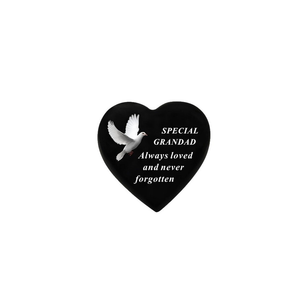Graveside Plaque Memorial Grandad Heart & Dove Remembrance Ornament