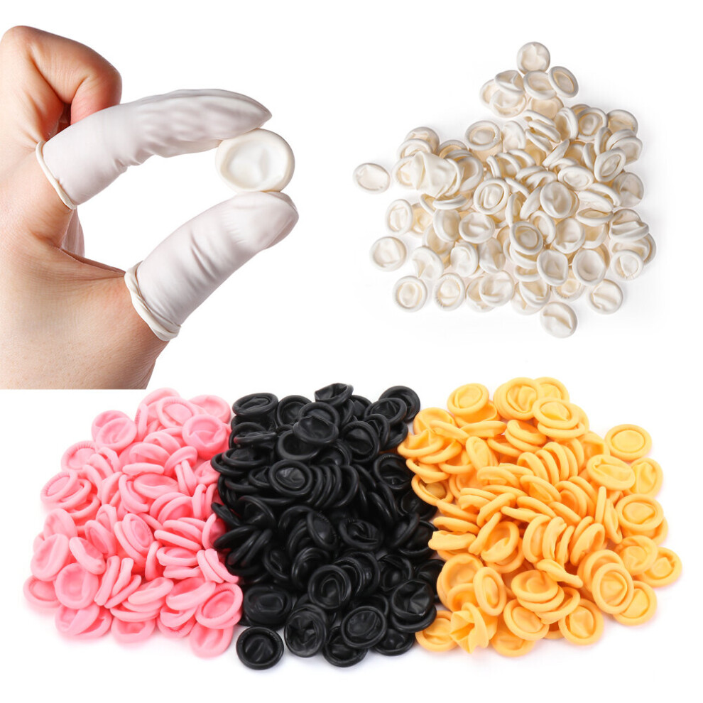 100Pcs Disposable Fingertips Protector Gloves Natural Rubber Non-Slip Anti-Static Latex Finger Cots Fingertips Durable Tool 5063131963809
