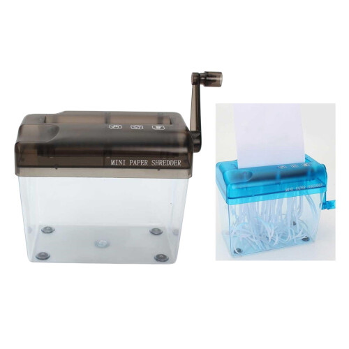 Paper Shredder Hand Operation Portable Compact 1 Sheet Hand Crank Small ...