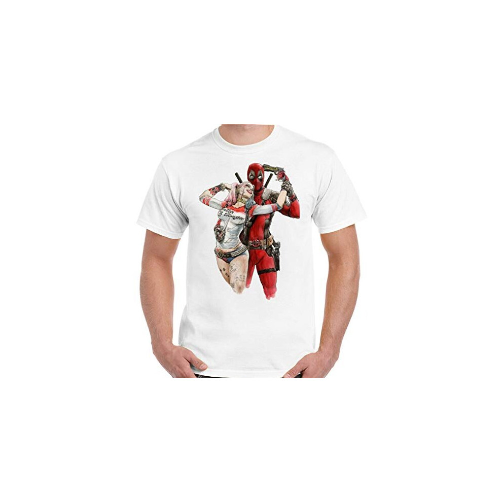 DC Comics Deadpool & Harley Quinn Suicide Squad T-Shirt [Small]