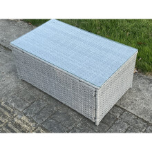 Fimous Rattan Oblong Coffee Tea Table Outdoor Garden Furniture Accessory
