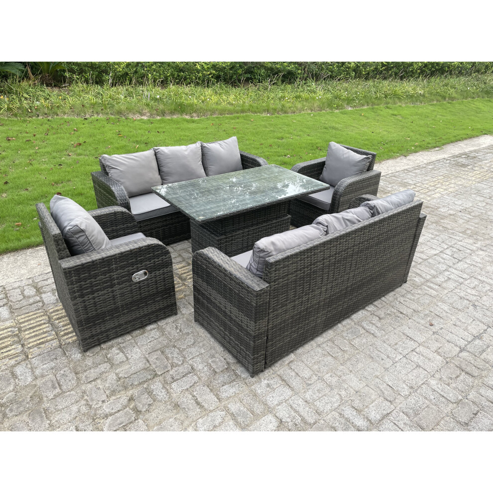 Fimous Rattan Garden Furniture Sofa Set Sofa Table Rising Lifting Table  Armchairs 8 Seater-image-OPC-PBHN85J-NEW