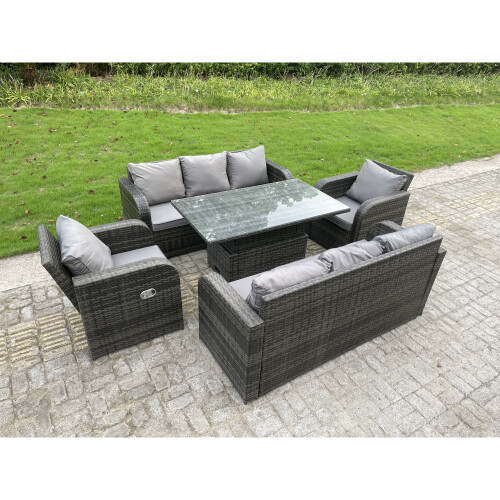 Fimous Rattan Garden Furniture Sofa Set Sofa Table Rising Lifting Table ...