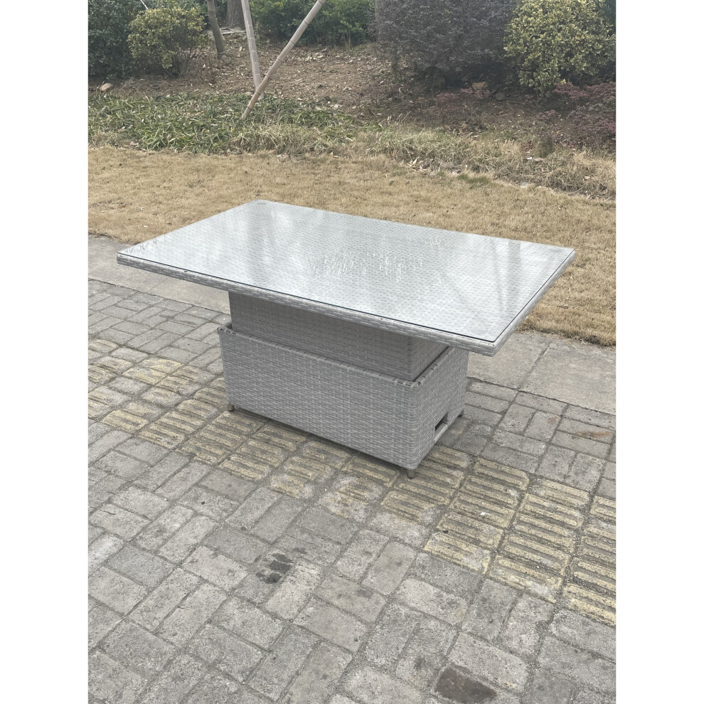 Fimous Rattan Garden Furniture Adjustable Rising Dining Or Coffee Table