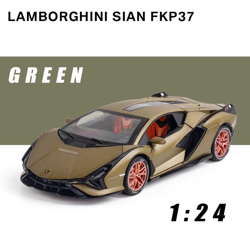 (1 24 Dark Green) New 1:32 Alloy Lamborghinis SIAN Sport Car Model Diecast Sound Super Racing-image-OPC-PBHNQY5-NEW