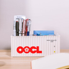 (OOCL 30 Pen holder) 20ft Mini Shipping Container Model Toys Cargo Container Maritimo Diecast