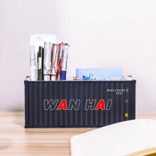 (WHL 30 Pen holder) 20ft Mini Shipping Container Model Toys Cargo Container Maritimo Diecast