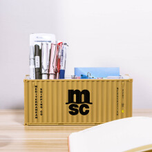 (MSC 30 Pen holder) 20ft Mini Shipping Container Model Toys Cargo Container Maritimo Diecast