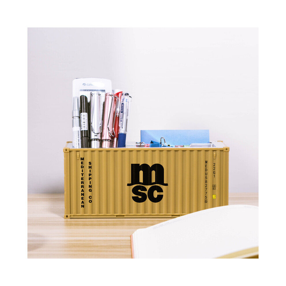 (MSC 30 Pen holder) 20ft Mini Shipping Container Model Toys Cargo Container Maritimo Diecast 