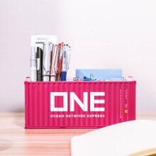 (ONE-R 30 Pen holder) 20ft Mini Shipping Container Model Toys Cargo Container Maritimo Diecast