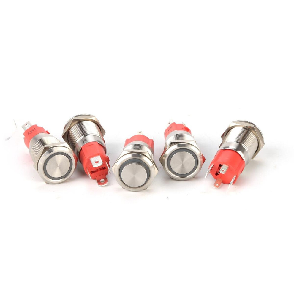 16Mm 10A 250V 12V 4Pin Led Light Button Switch Momentary Reset Metal Push Button Switch 3596055470716