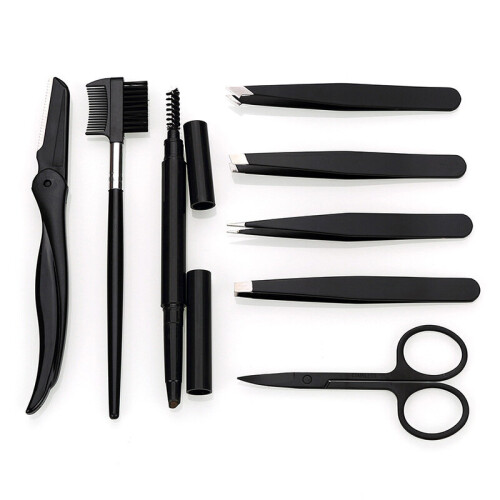 HOCOSY 8Pcs Eyebrow Trimmer Trimming Tools Kit Cutter