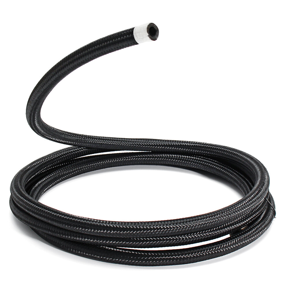 3M Long An6-6An Nylon Braided Hose Stainless Steel Oil Fuel Line Hose Black 6901250558690