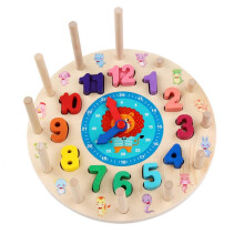 Orologio sveglia educativo in wood per bambini con cerchio arcobaleno e numeri