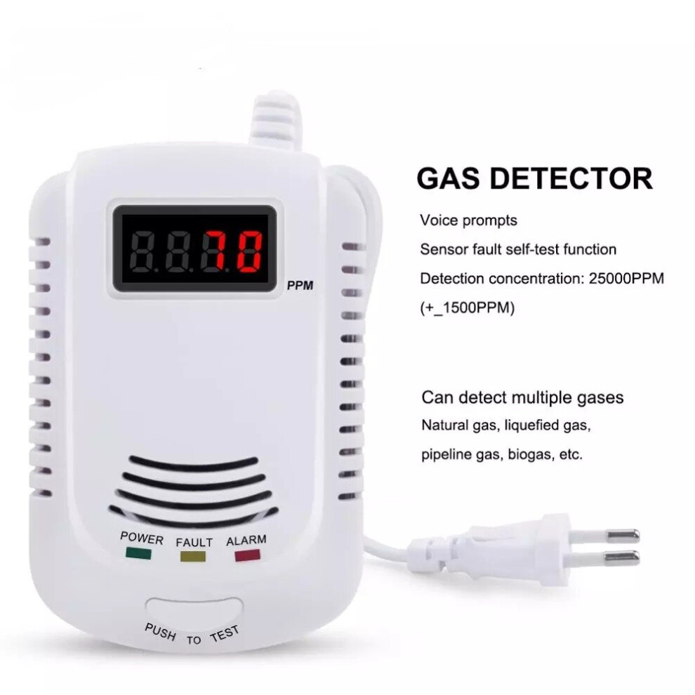 Home Standalone Plug-In Combustible Gas Detector Lpg Lng Coal Natural Gas Leak Alarm Sensor Voice Warning Alarm Sensor 690005907147