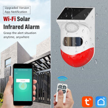 Tuya Wifi Infrarot-Detektor Smart Solar Alarm Tuya App Benachrichtigung Fernbedienung Haussicherheit Außenbereich Solar Infrarot Alarm