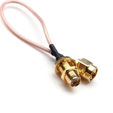 DANIU 5 Inch Mannelijk naar SMA Vrouwelijk Moer Bulkhead Crimp RG316 Coaxkabel