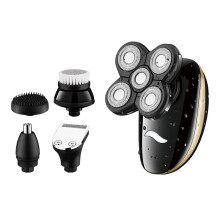 5 In 1 Rasoio electric Rotante 4D Ricaricabile per Testa Calva e Rifinitore per Barba