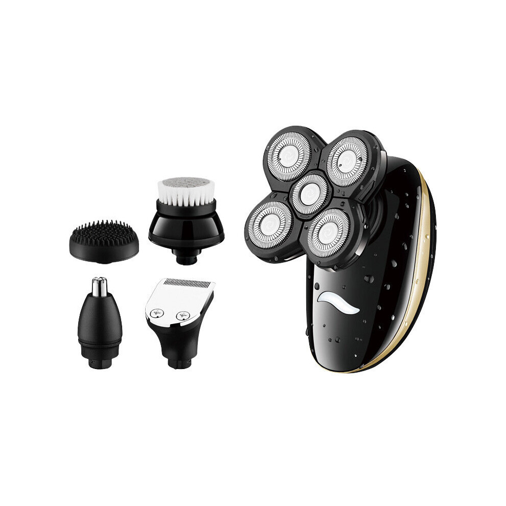 5 In 1 4D Rotary Electric Shaver Rechargeable Bald Head Razor Beard Trimmer