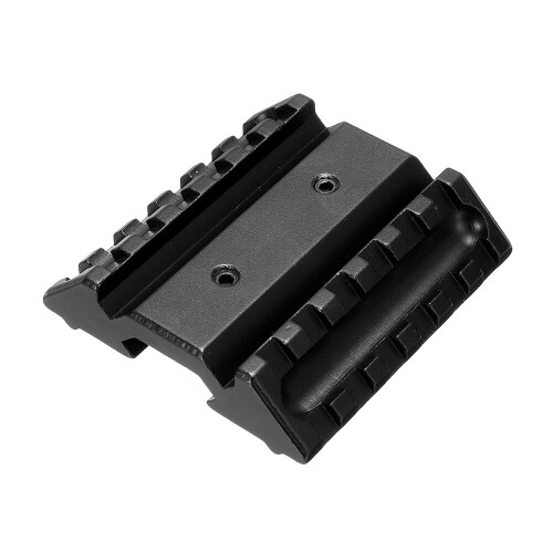 Double Sided 45 Degree Angle Offset Picatinny Rail Mount Scope Laser Holder Rail Adapter 6 Slots 1