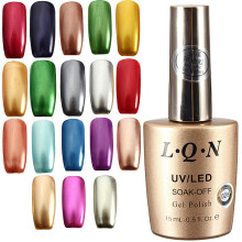18 Kleuren 15ml Soak Off Metallic Metaal Nagel UV Gel Polish