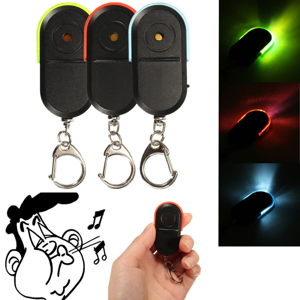 Wireless Anti-Lost Alarm Key Finder Locator Keychain Whistle Sound With Led Light 754479485188
