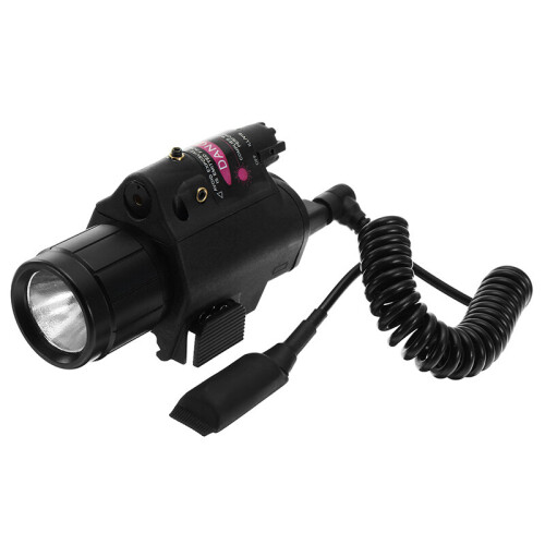 Red Laser Sight Dot Scope 3W LED Flashlight Combo Tactical Picatinny 20mm Rail Mount 1