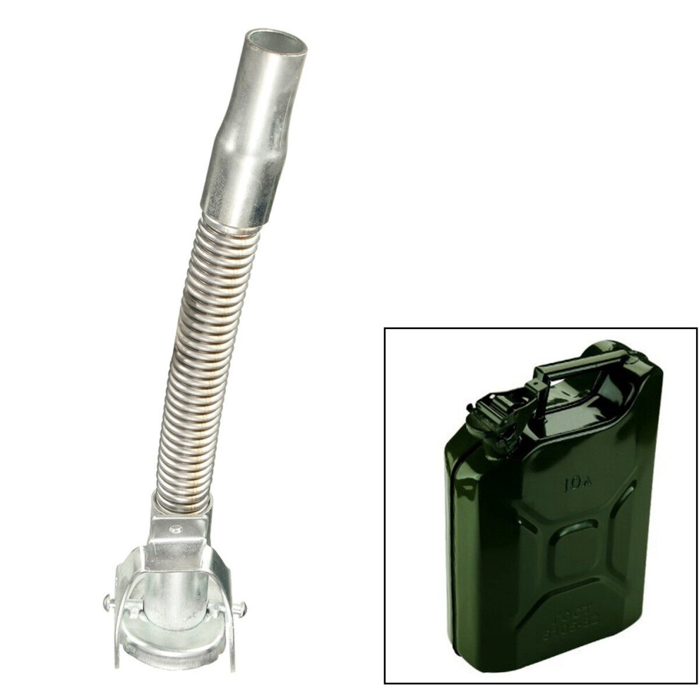 Pourer Spout Metal Flexible Fuel Jerry Can Pourer Petrol Unleaded Nozzle Spout Silver 6900612719427