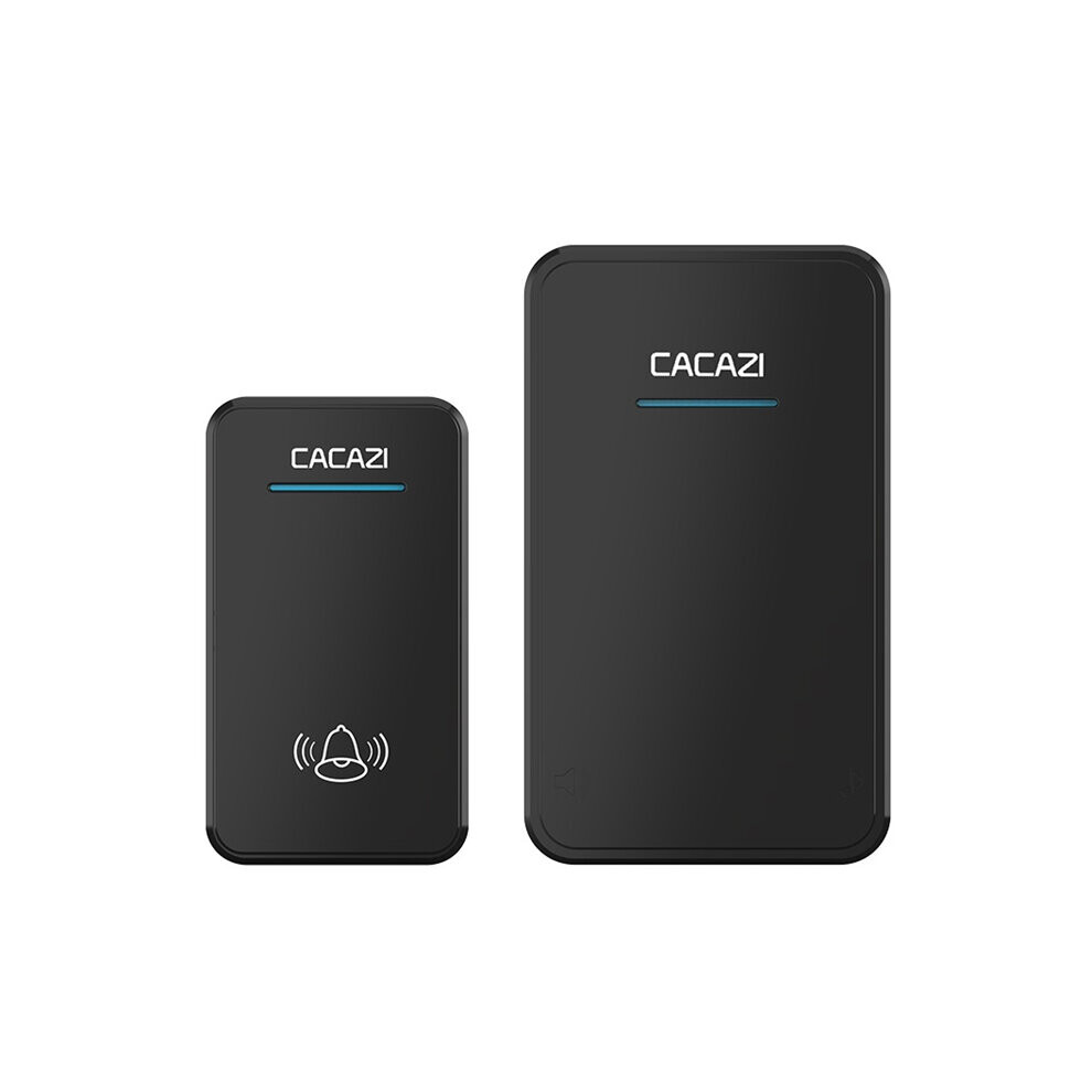CACAZI Long Range Wireless Doorbell DC Battery Operated 300M Remote Door Bell 48 Rings 6 Volume