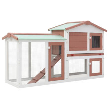 170162 vidaXL Outdoor Rabbit Hutch Small Animal House Pet Cage Wood Pet Supplies Rabbit House Pet Home Puppy Bedpen Fence Playpen