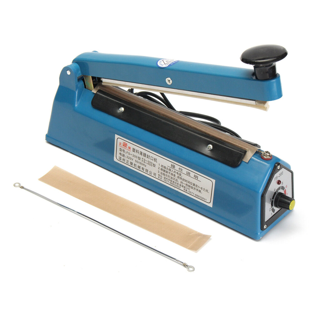 220V 180W Impulse Heat Sealer Seal Ring Machine Plastic Bag Closer PTFE Seal Ring 200mm