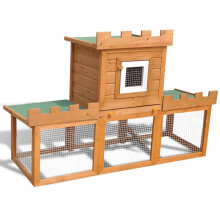 vidaXL 170173 Outdoor Large Rabbit Hutch House Pet Cage Single House Pet Supplies Dog House Pet Home Cat Bedpen Fence Playpen