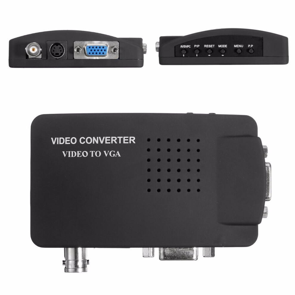 Bnc S Video Vga To Laptop Computer Pc Vga Monitor Converter Adapter Box 1080P 753940957513