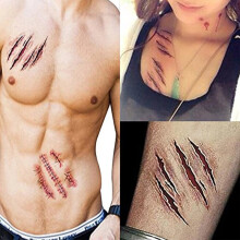 Halloween Zombie Narben Tattoos Fake Kruste Blutige Schminke Terror Wunde Gruselig Scheint Gruselig Aufkleber