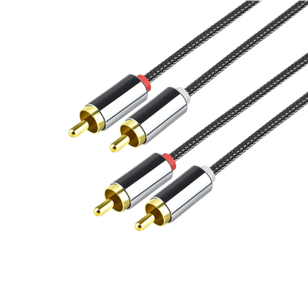 RCA audio cable 1mRCA male to 2RCA male hi-fi audio cable, compatible with speaker amplifiers DJ controllers