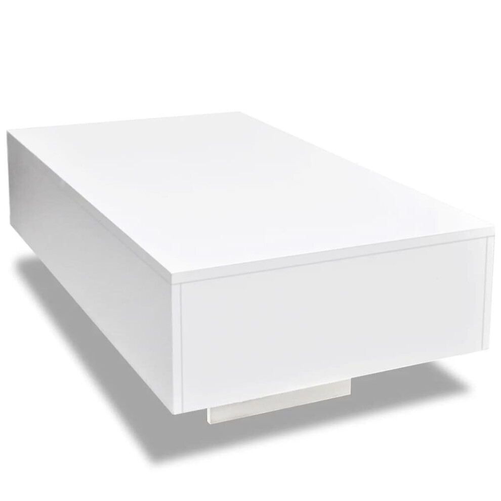 vidaXL Coffee Table High Gloss White 85x55x31cm Modern Living Room Furniture